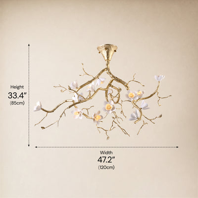 Floravine Ceramic Branch Chandelier 47.2"W