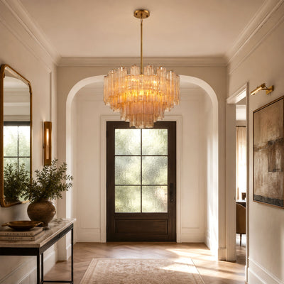 Dawel Glass Round Chandelier 24"D