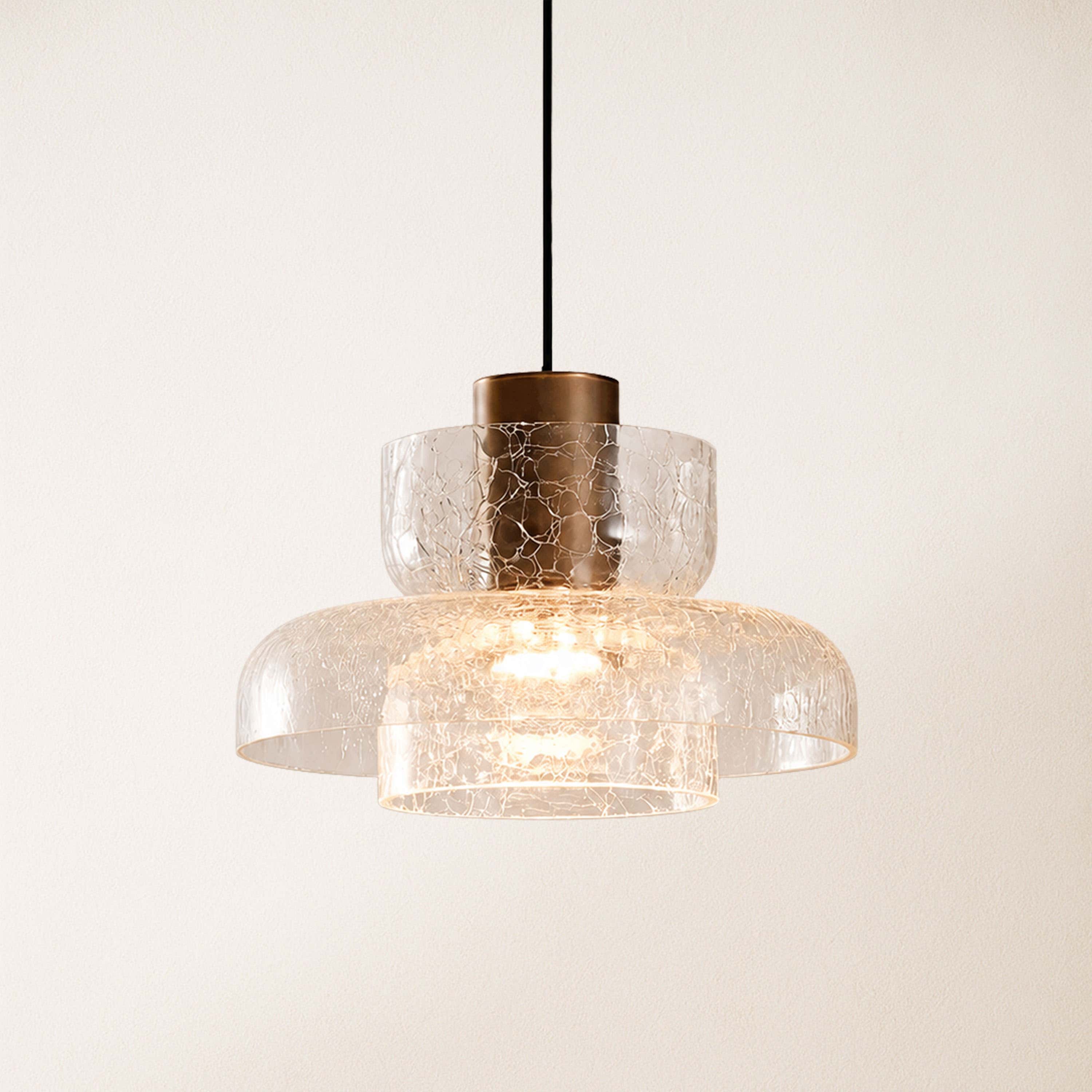 Zendria Crackle Glass Pendant Light