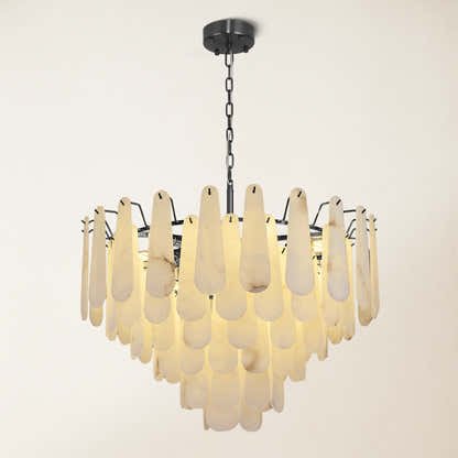 Caldera Alabaster Round Chandelier 32"