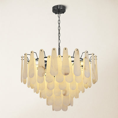 Caldera Alabaster Round Chandelier 32"