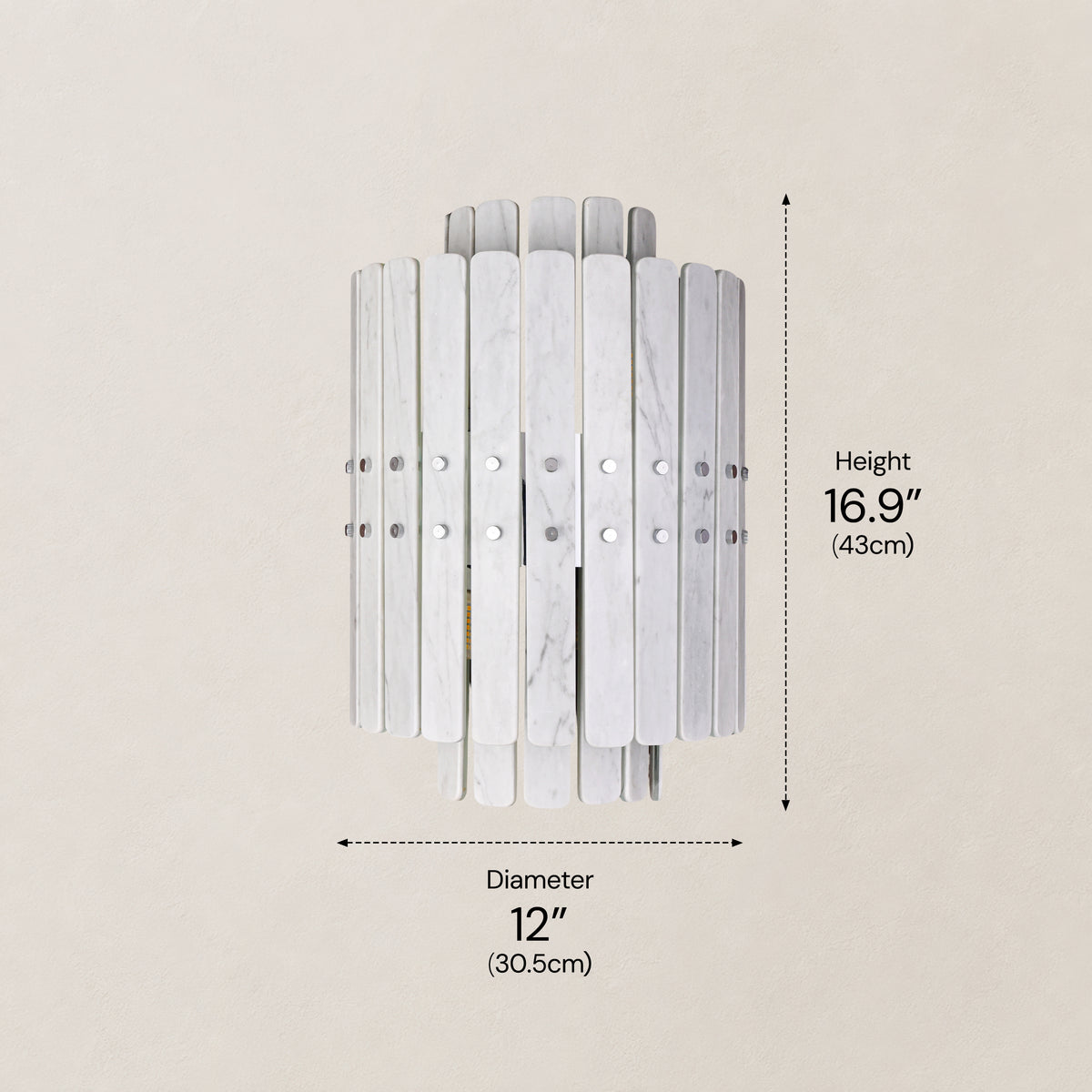 Pietra Silver Vein Marble Round Wall Sconce 11.8"D