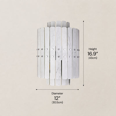 Pietra Silver Vein Marble Round Wall Sconce 11.8"D