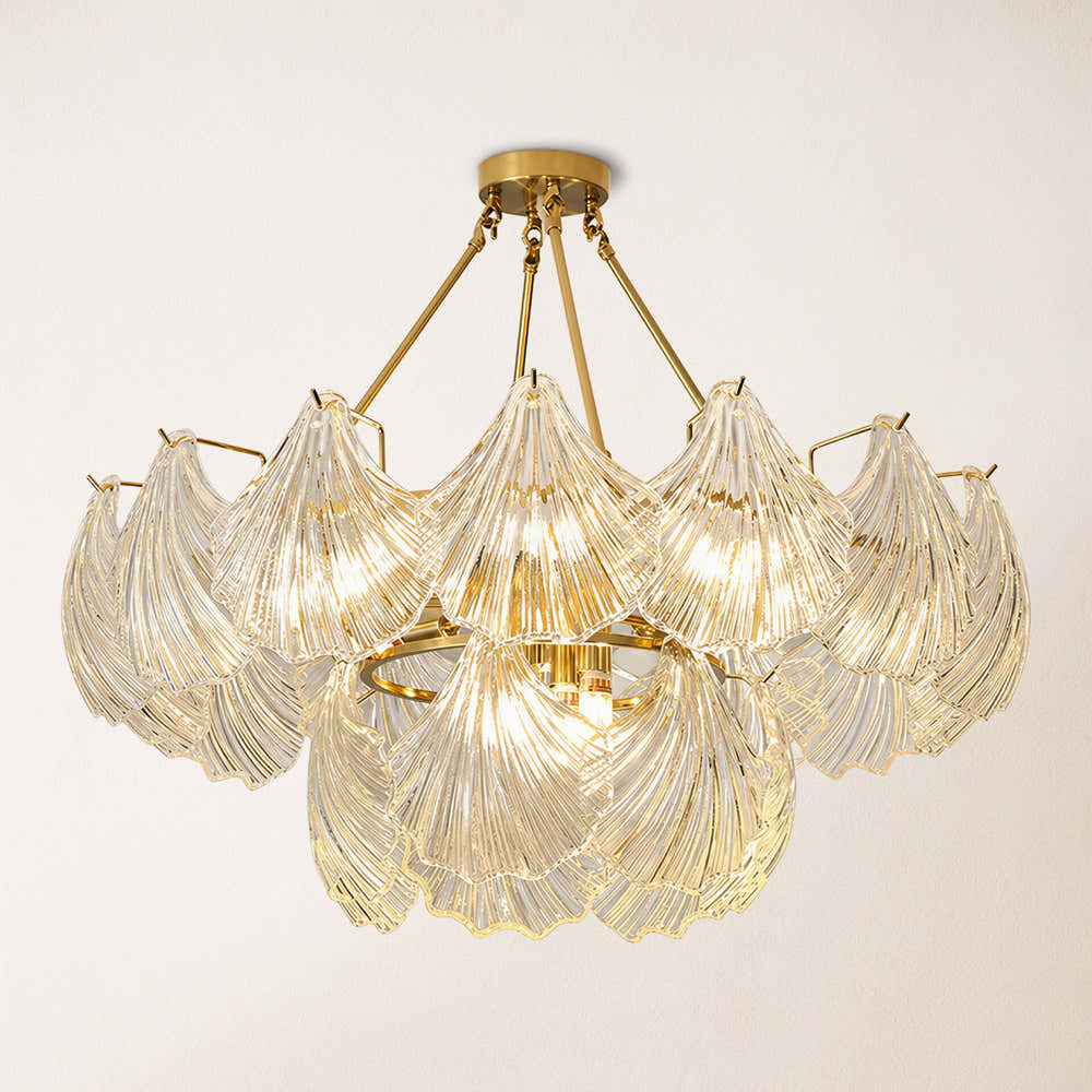 Marivelle Shell Glass Round Chandelier