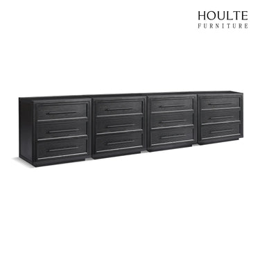 Alvar 128″ Oak 12-Drawer Chest(Set of 4)