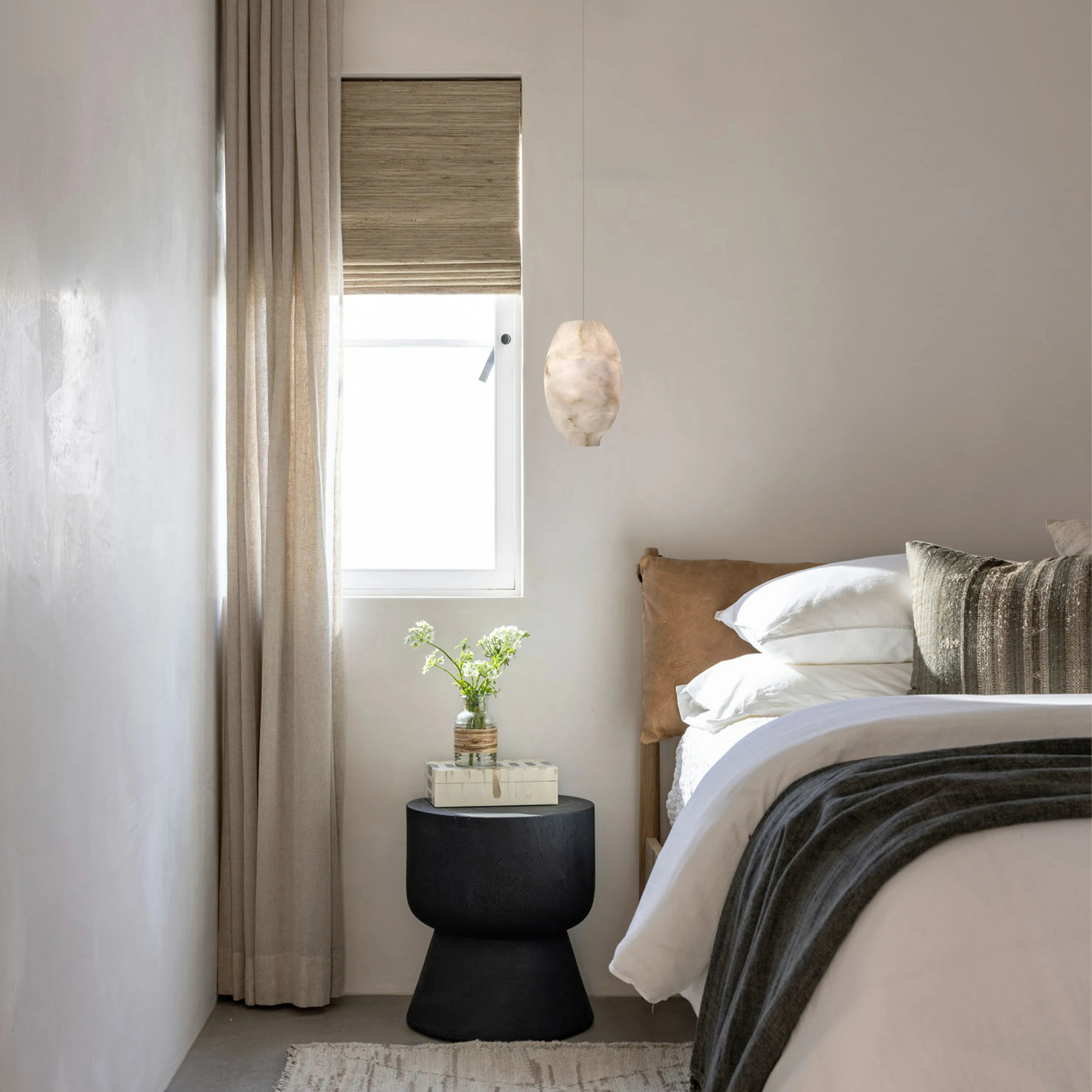 Dadaly Alabaster Lantern Small Art Round Pendant 8"W