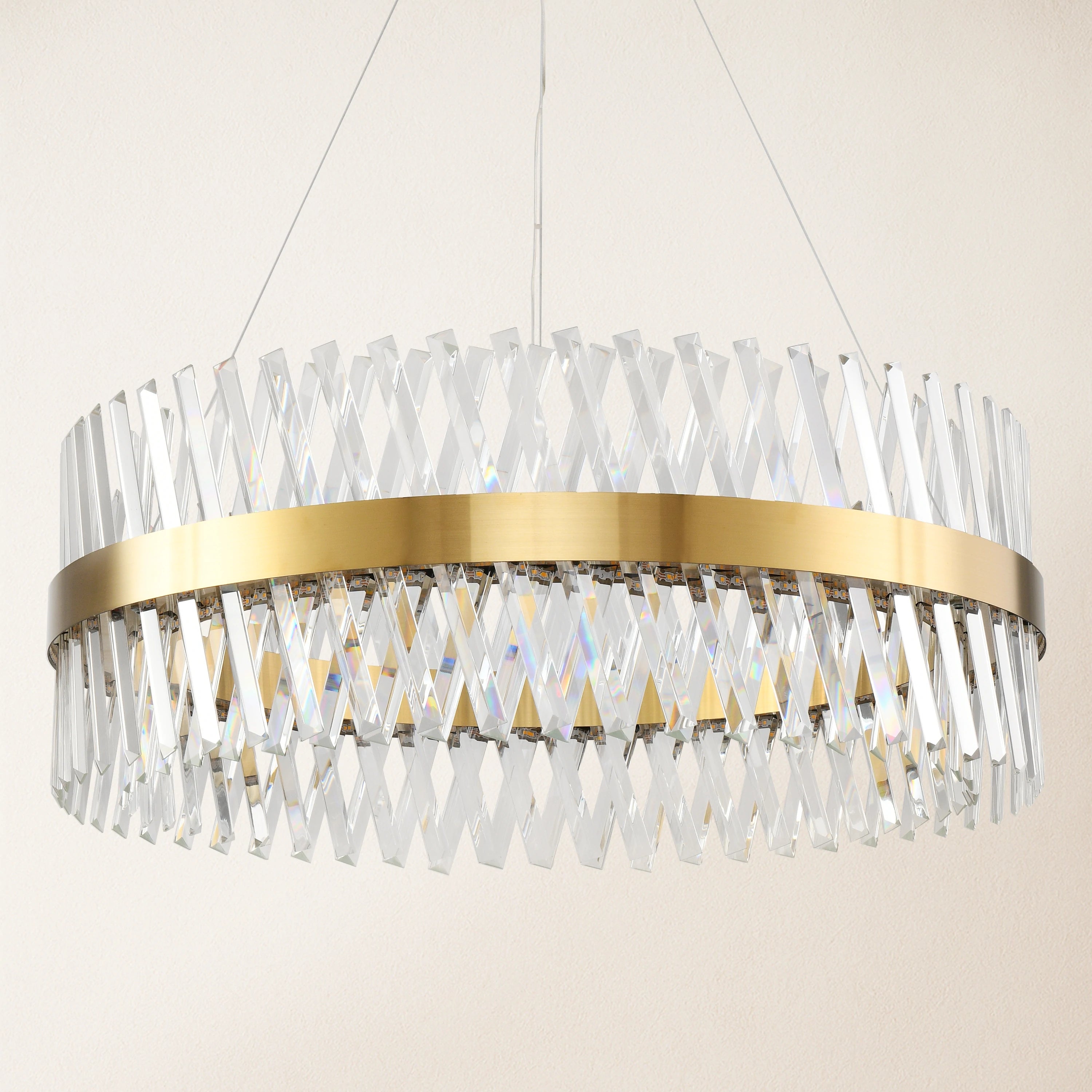 Vetro Prism Crystal Round Chandelier 31.5"D