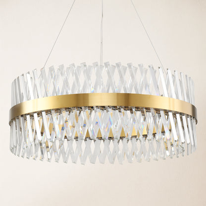 Vetro Prism Crystal Round Chandelier 31.5"D