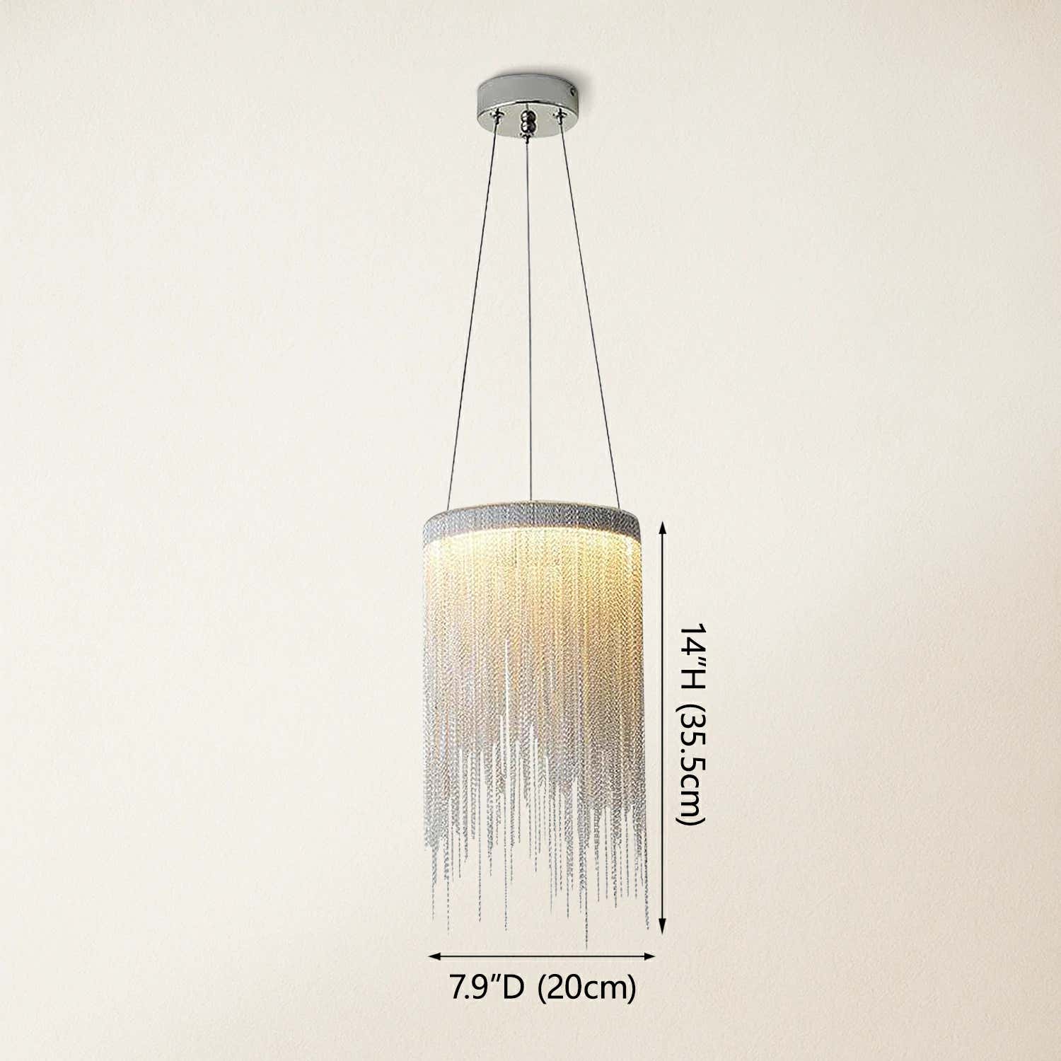 Teresa Cadena Chain Tassel Pendant Light Fixture 8"W