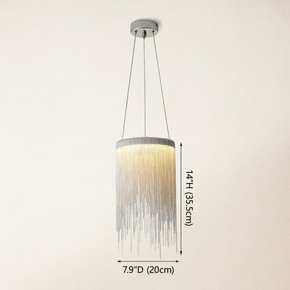 Teresa Cadena Chain Tassel Pendant Light Fixture 8"W