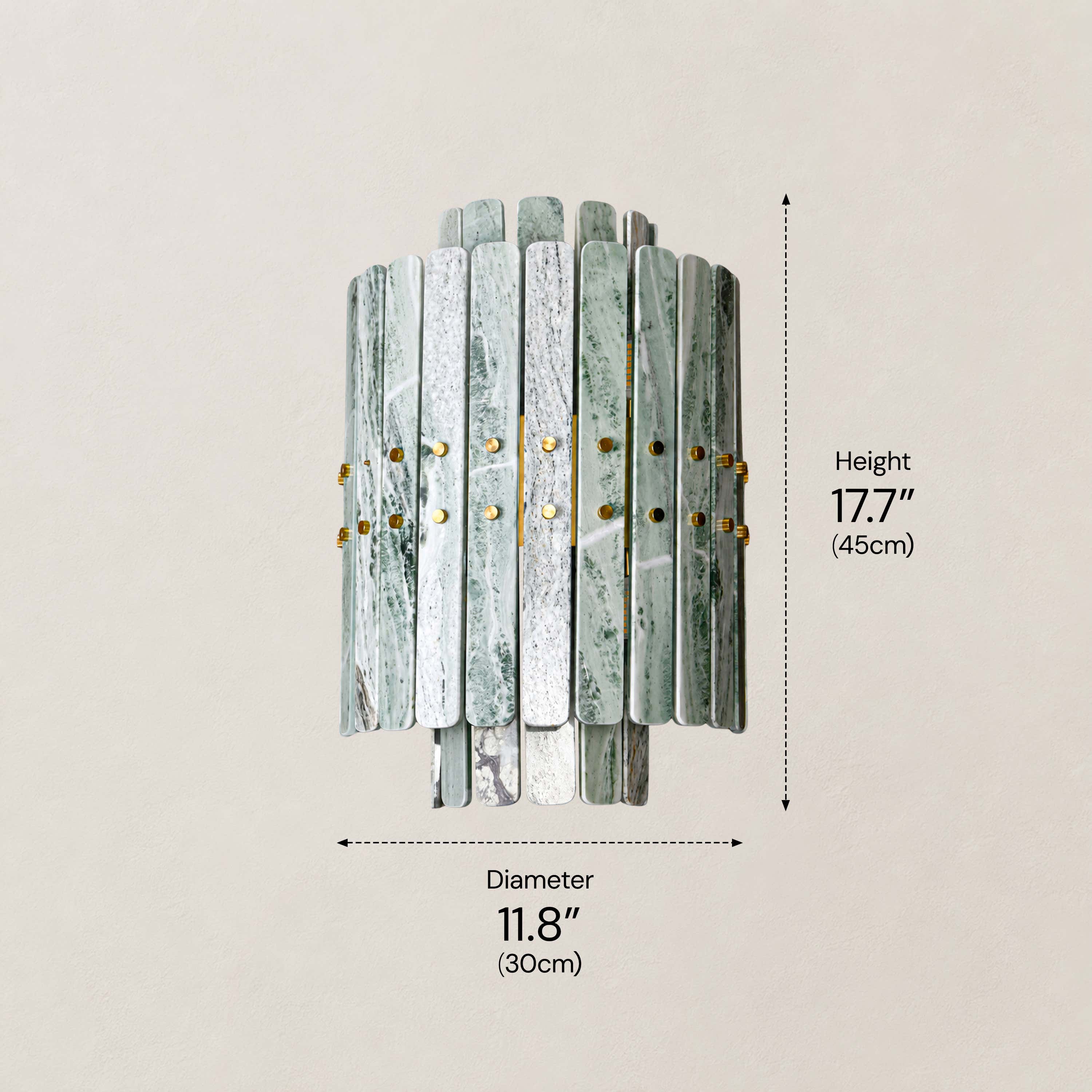 Pietra Green Marble Round Wall Sconce 11.8"D
