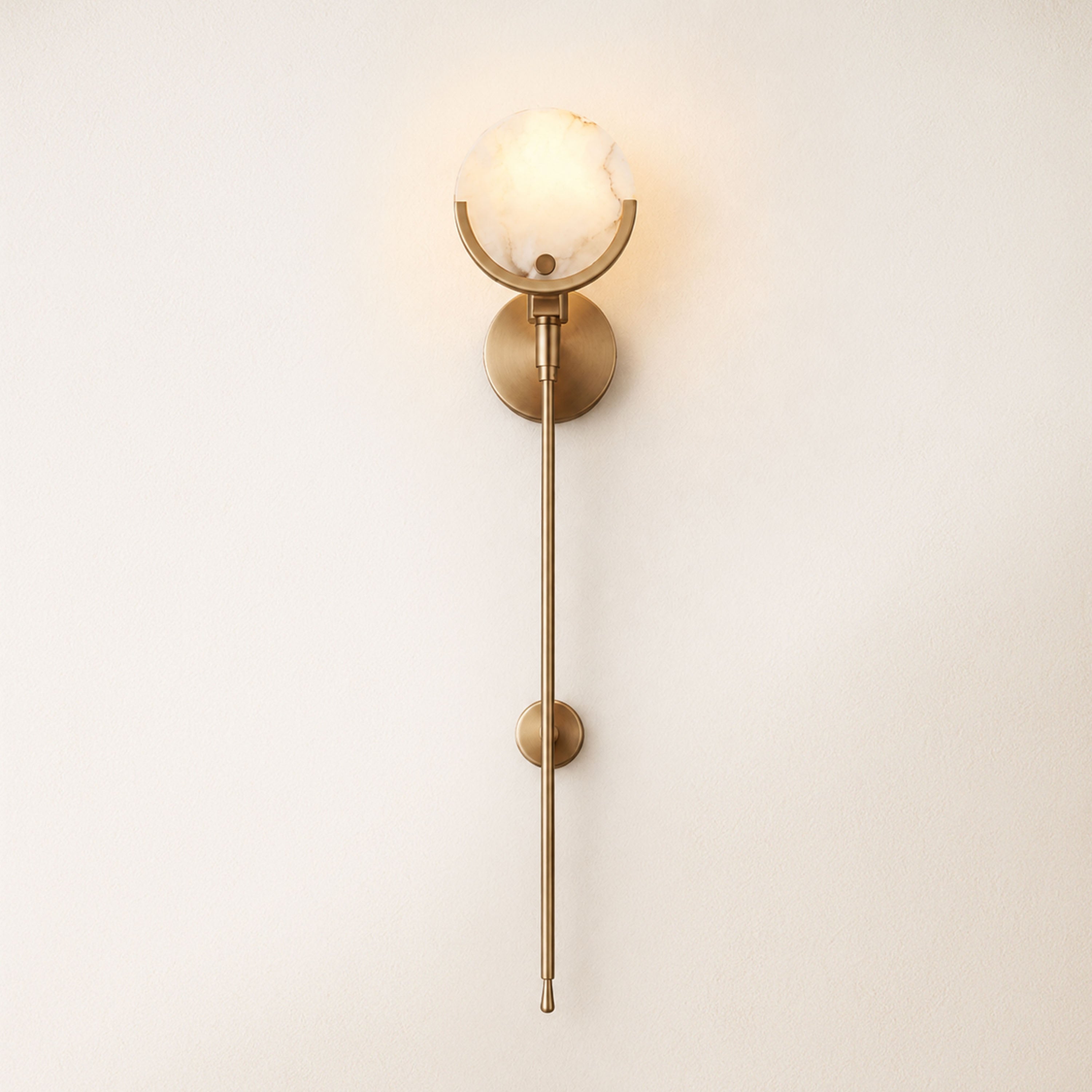 Alabaster Ava Brass Wall Lamp