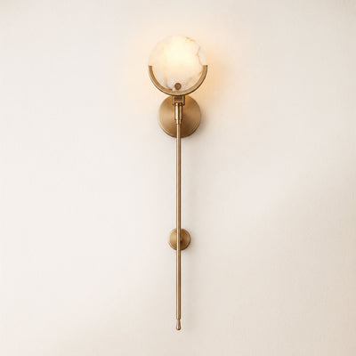 Alabaster Ava Brass Wall Lamp