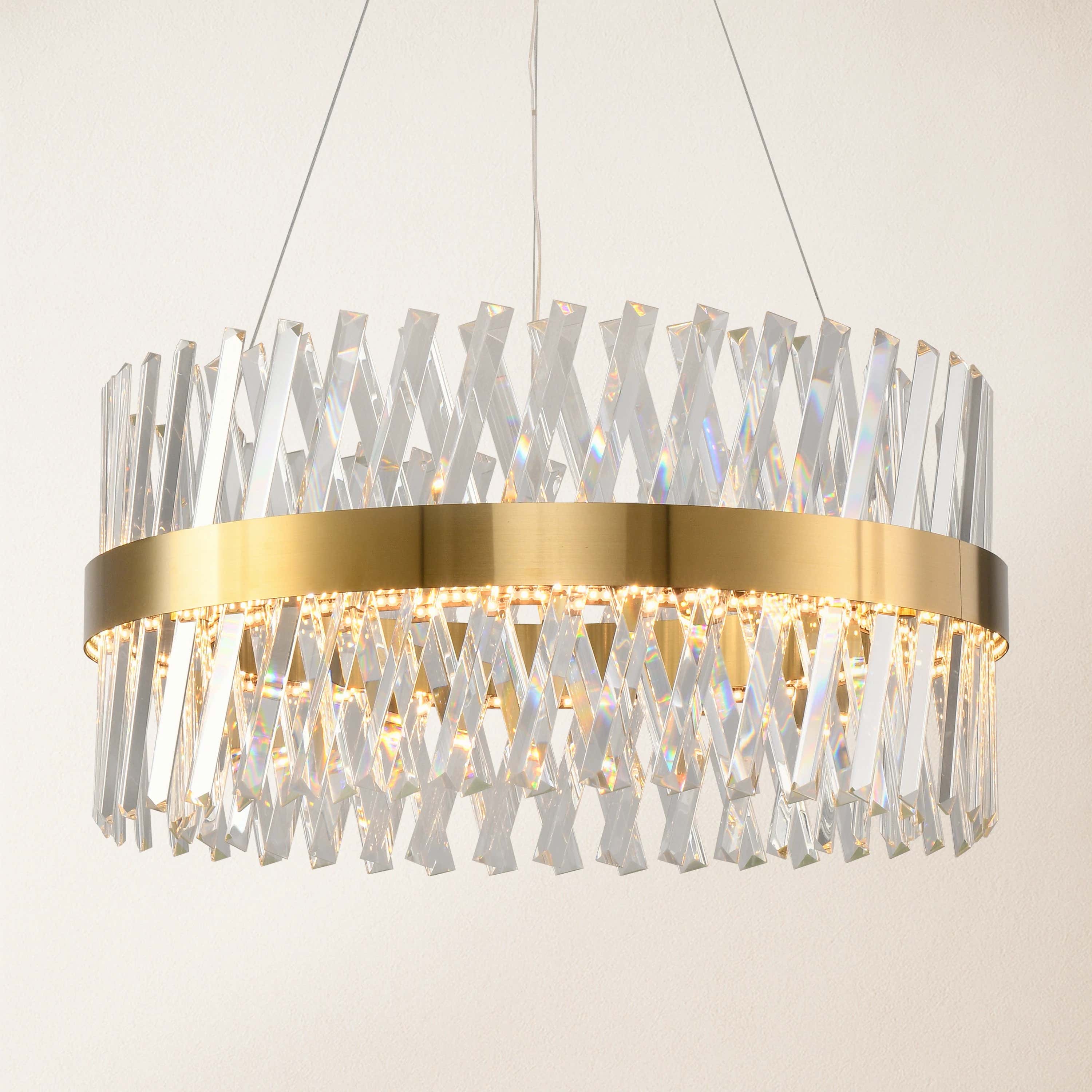 Vetro Prism Crystal Round Chandelier 24"D