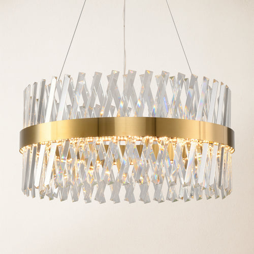 Vetro Prism Crystal Round Chandelier 23.6"D