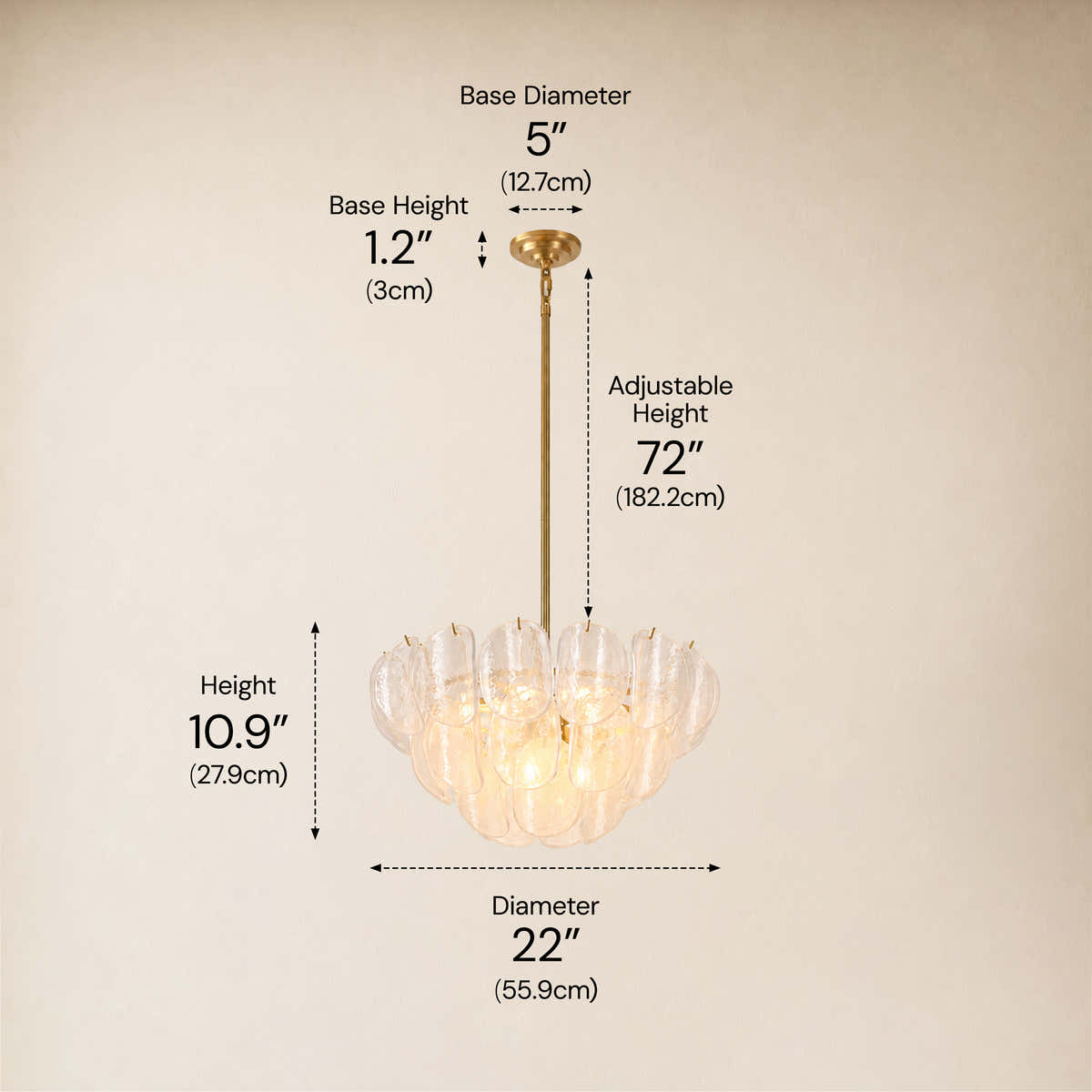 Aurevale Glass Disc Round Chandelier 22"D dimensions 1