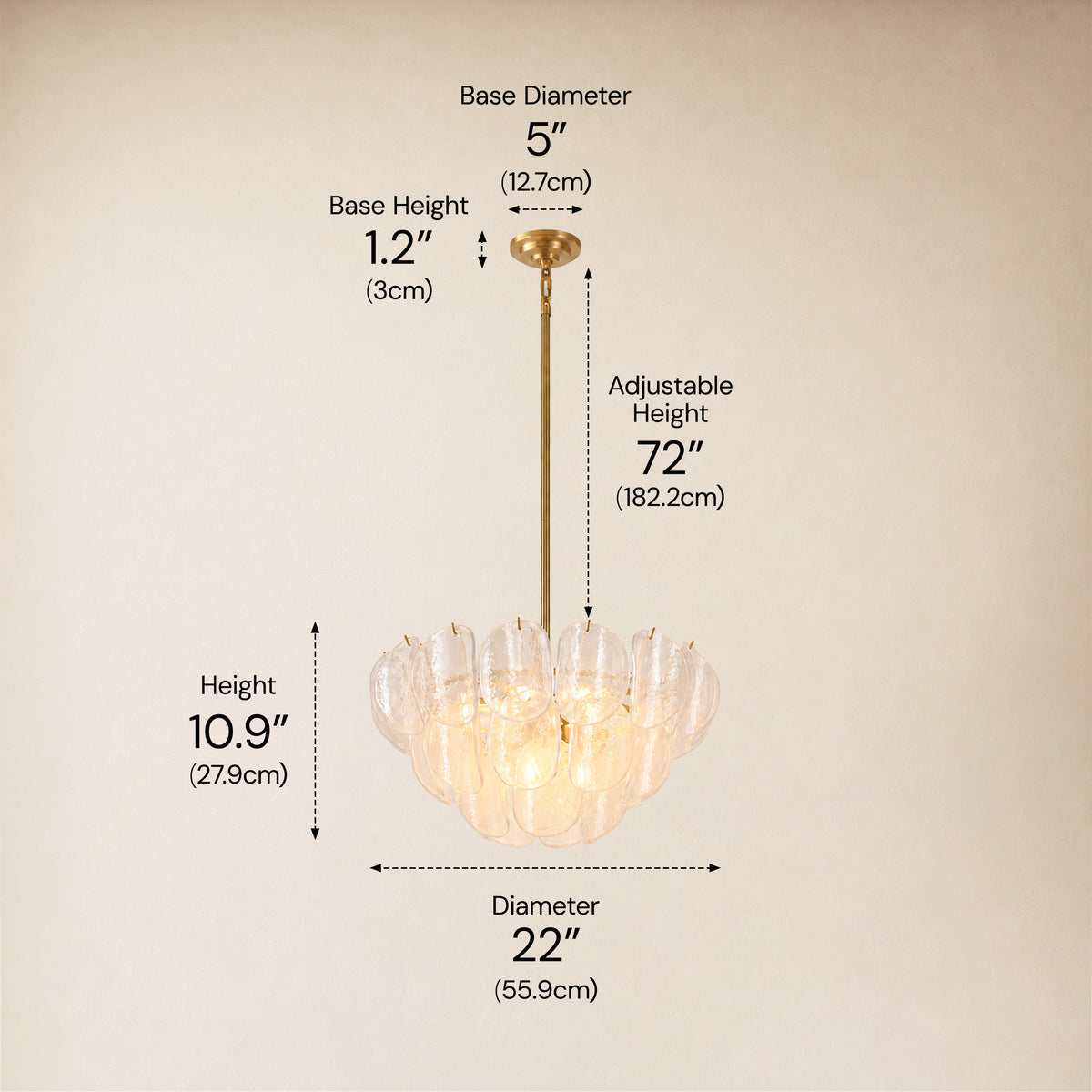 Aurevale Glass Disc Round Chandelier 22"D
