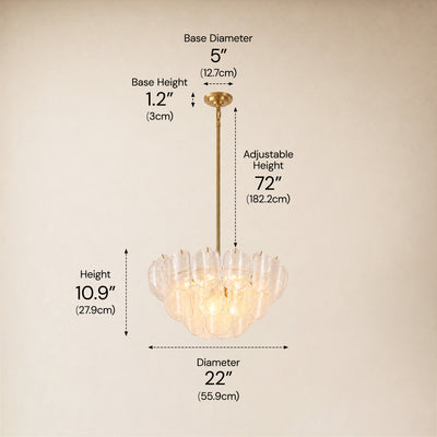 Aurevale Glass Disc Round Chandelier 22"D