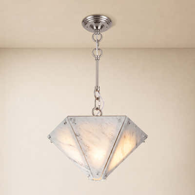 Pietra White Marble Hexagonal Lantern Pendant 15.7"D