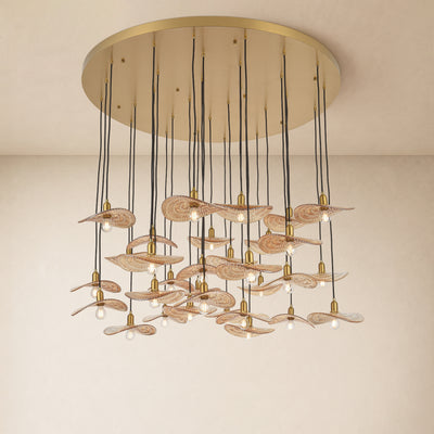Mirelune Glass Disc Round Chandelier 48"D 