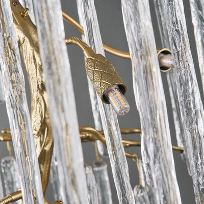 Ice Strip Modern Crystal Tree Branch Staircase Chandelier 95"