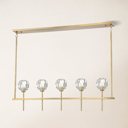 Parisian Crystal Linear Chandelier 46"L