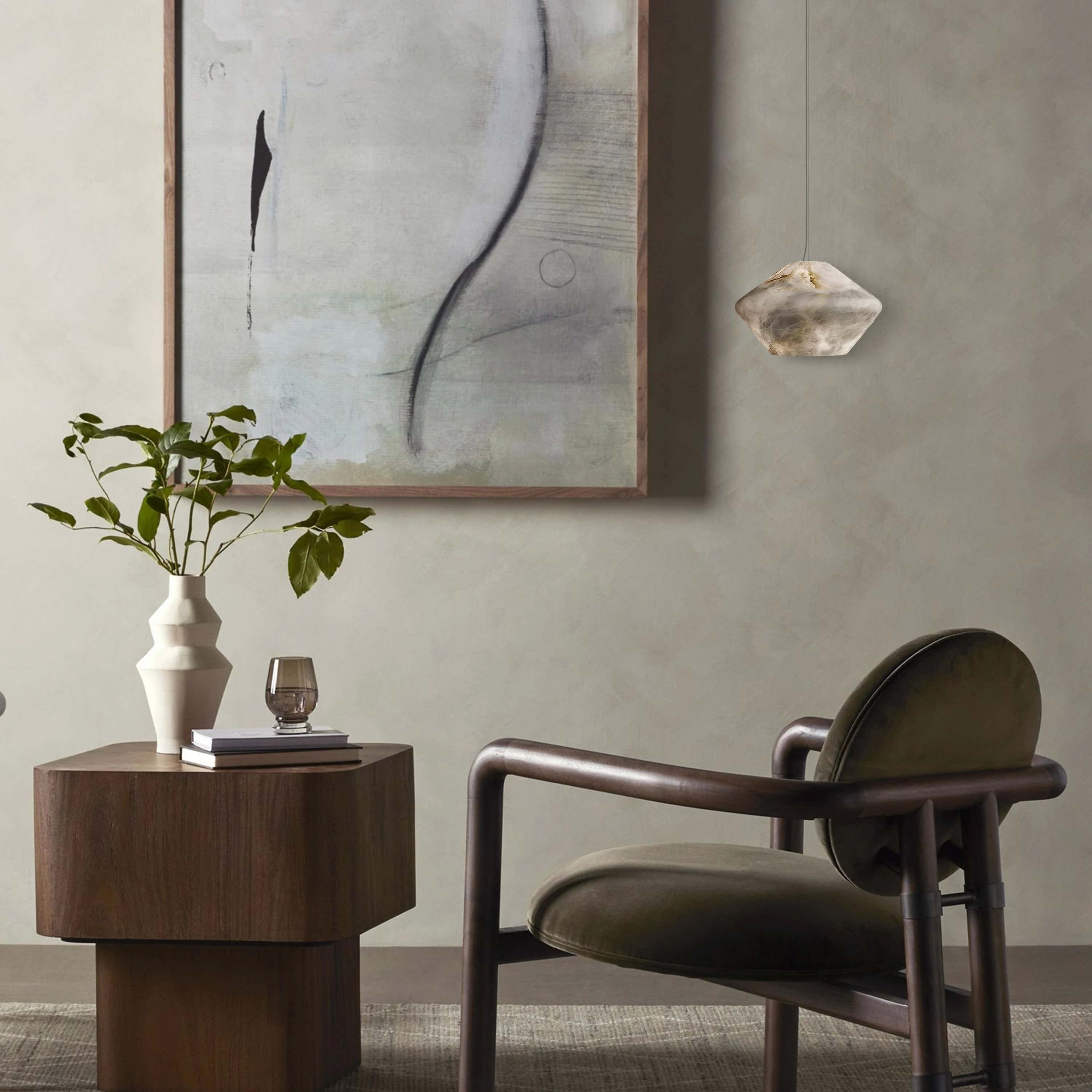 Dadaly Alabaster Popular Small Art Pendant Light 10"W