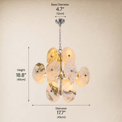 Pietra Ivory Marble Disc Pendant 17.7"D