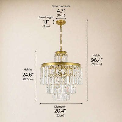 Lucentra Crystal Tiered Round Pendant 20"D