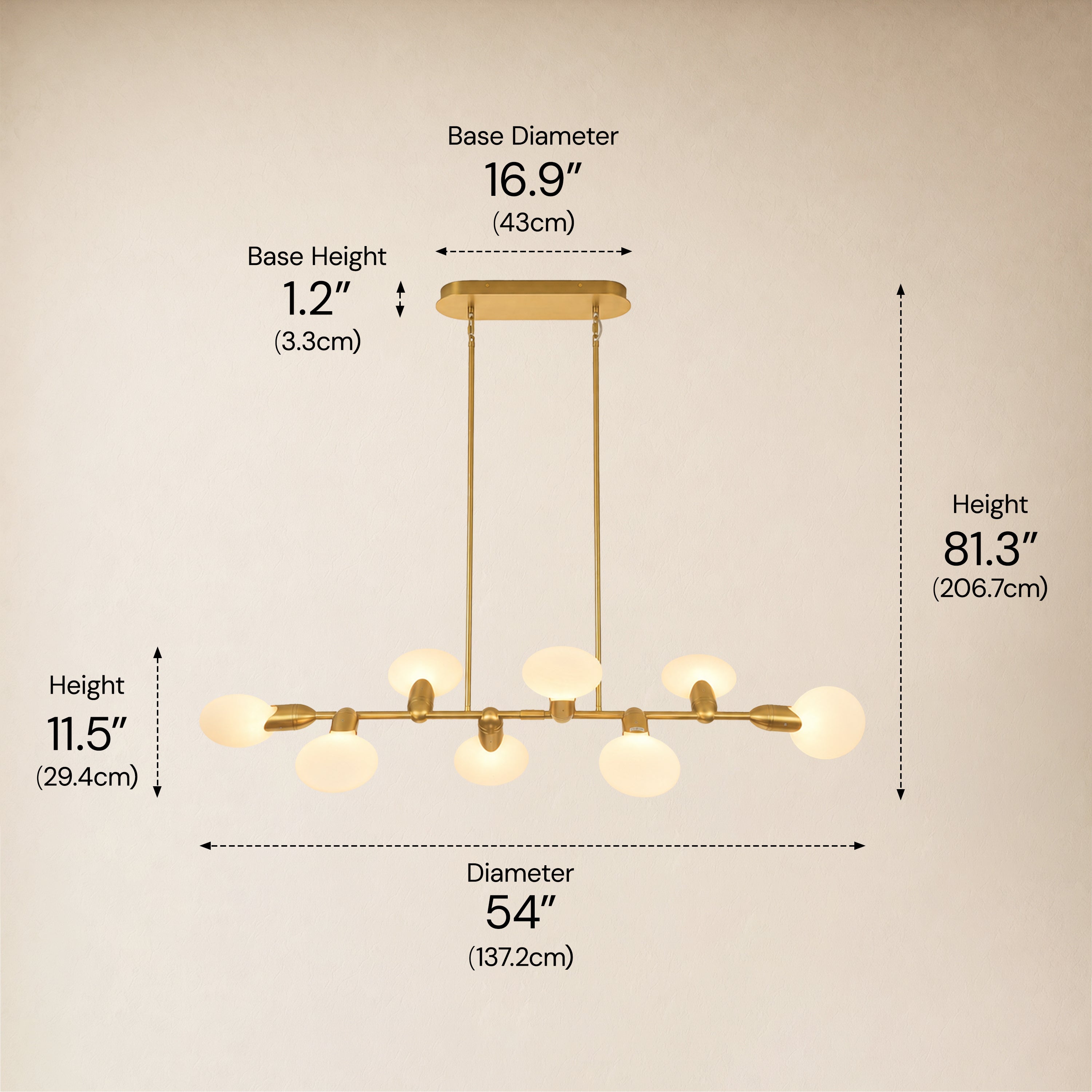 Calantha Petal Glass Linear Chandelier 54"D