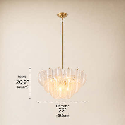 Aurevale Glass Disc Round Chandelier 22"D