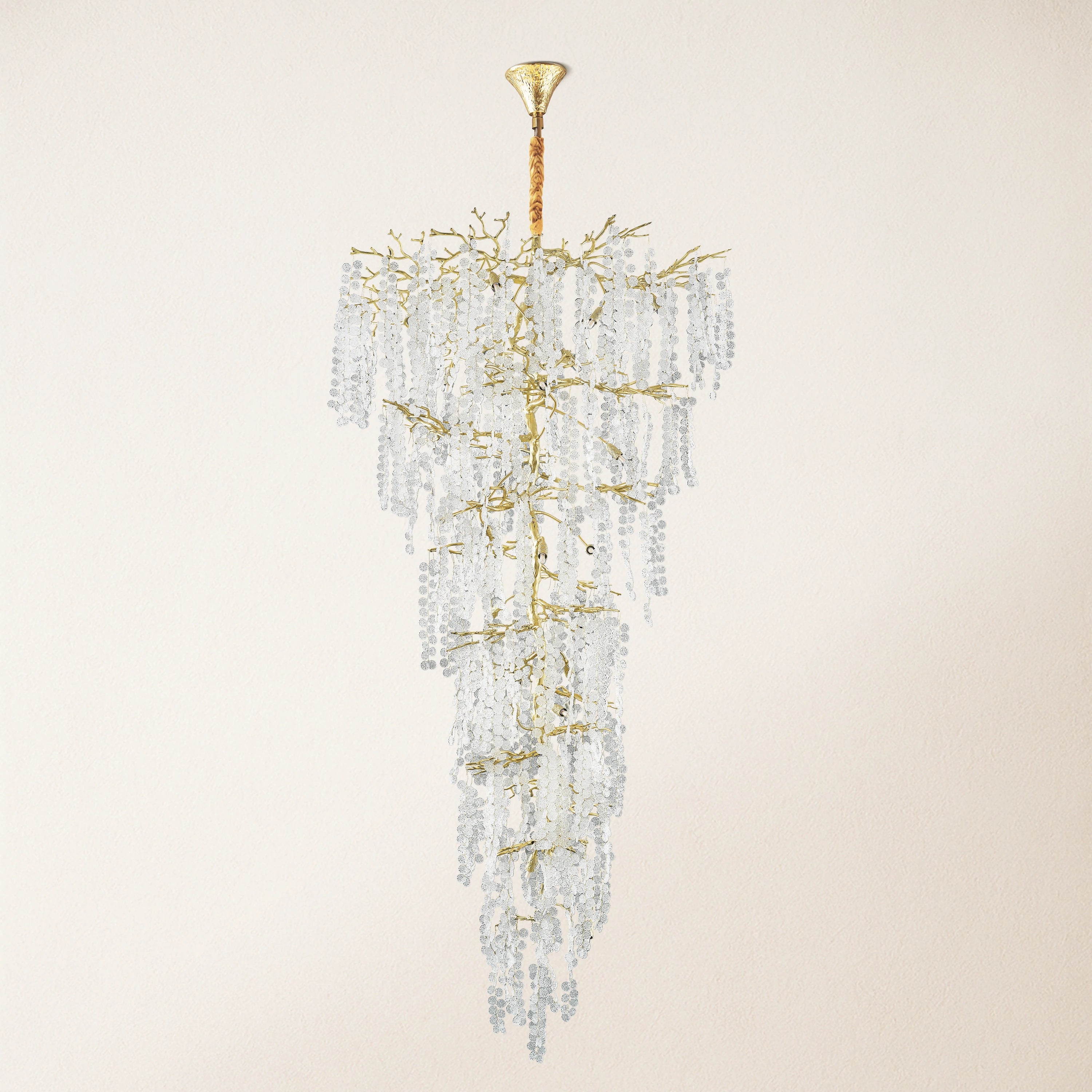Shiro Noda Crystal Tree Branch Round Chandelier 95"