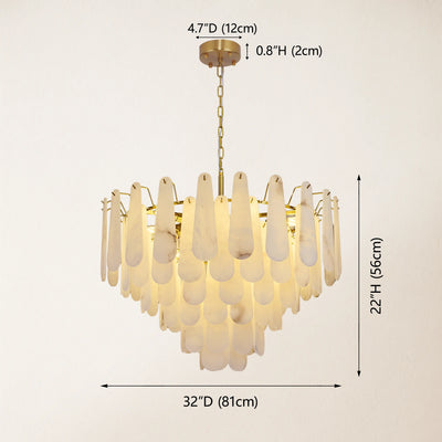 Caldera Alabaster Round Chandelier 32"