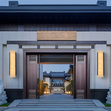 Rectangular Metal LED Waterproof Black Modern Outdoor Wall Lights