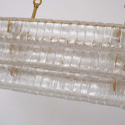 Ondalia Tiered Glass Oval Chandelier 54"W