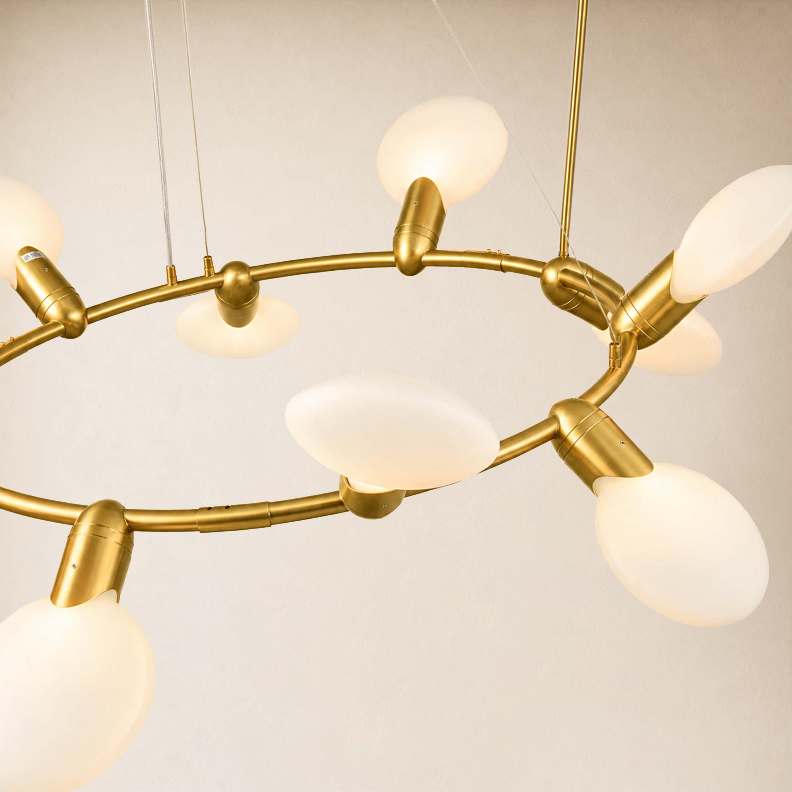 Calantha Petal Glass Round Chandelier 40"D
