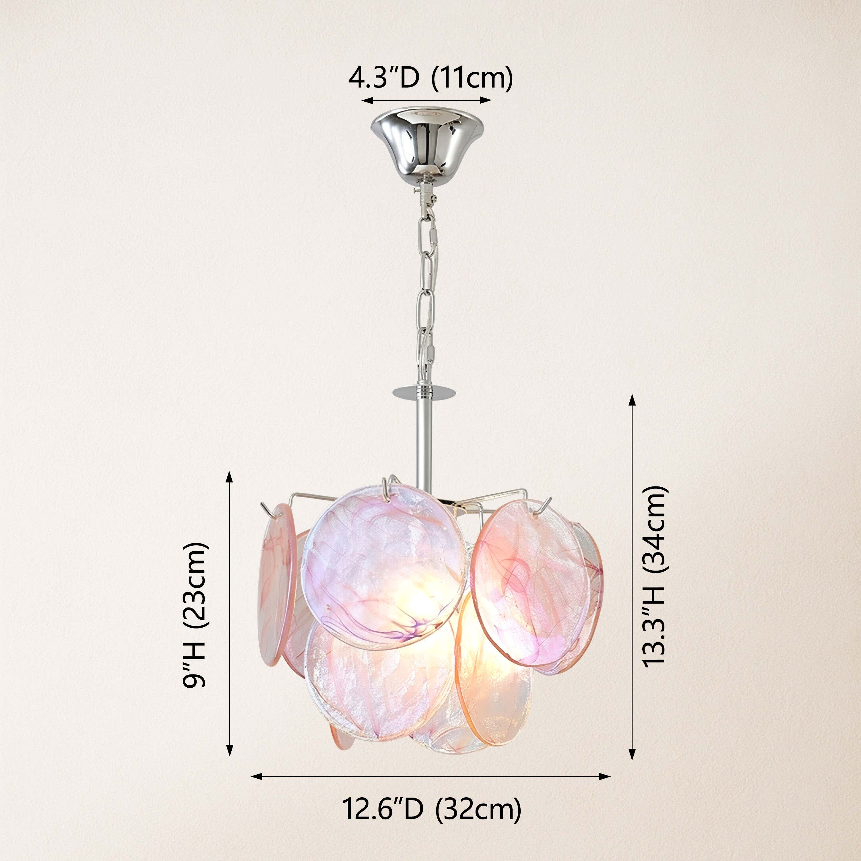 Murello Murano Disc Glass Round Chandelier