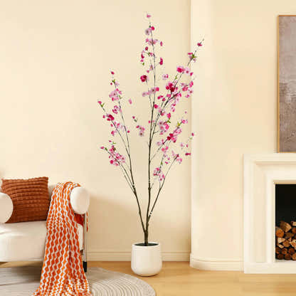 Faux Big Cherry Blossom Tree 73"H