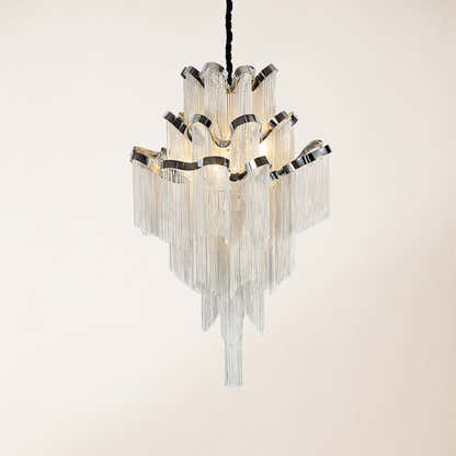 Teresa  Cadena Metal Tassel Chandelier 31"W