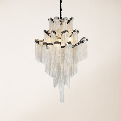 Teresa  Cadena Metal Tassel Chandelier 31"W