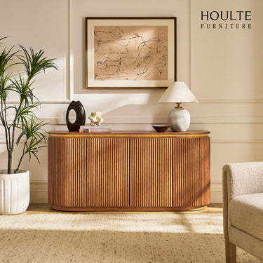 Ewan Oak Media Console And Sideboard Set