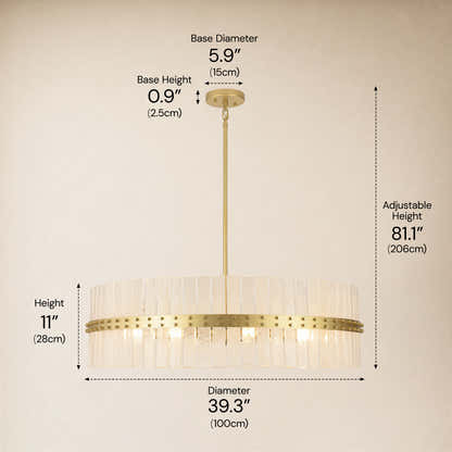 Mariselle Bubble Glass Round Chandelier 40"D