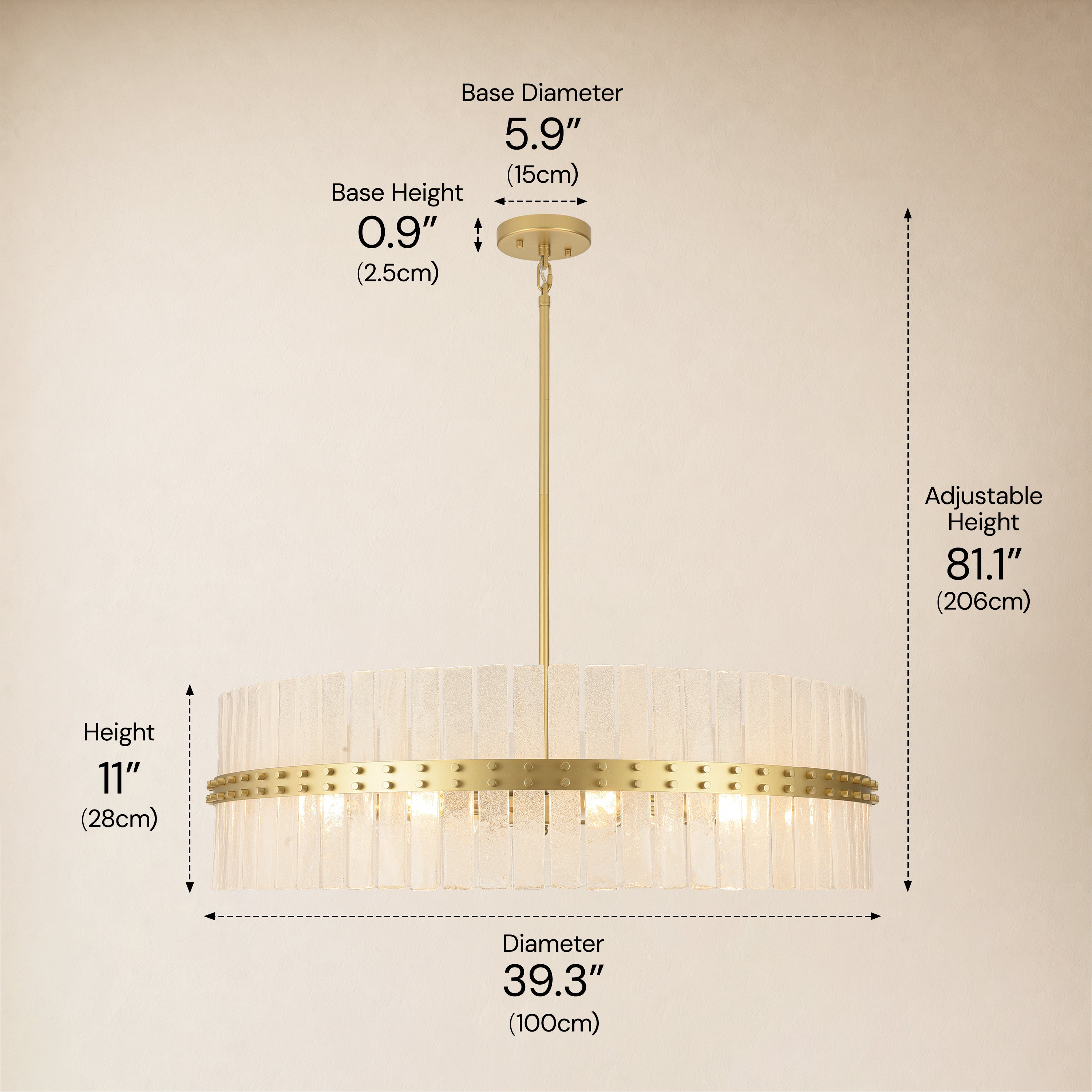 Mariselle Bubble Glass Round Chandelier 40"D
