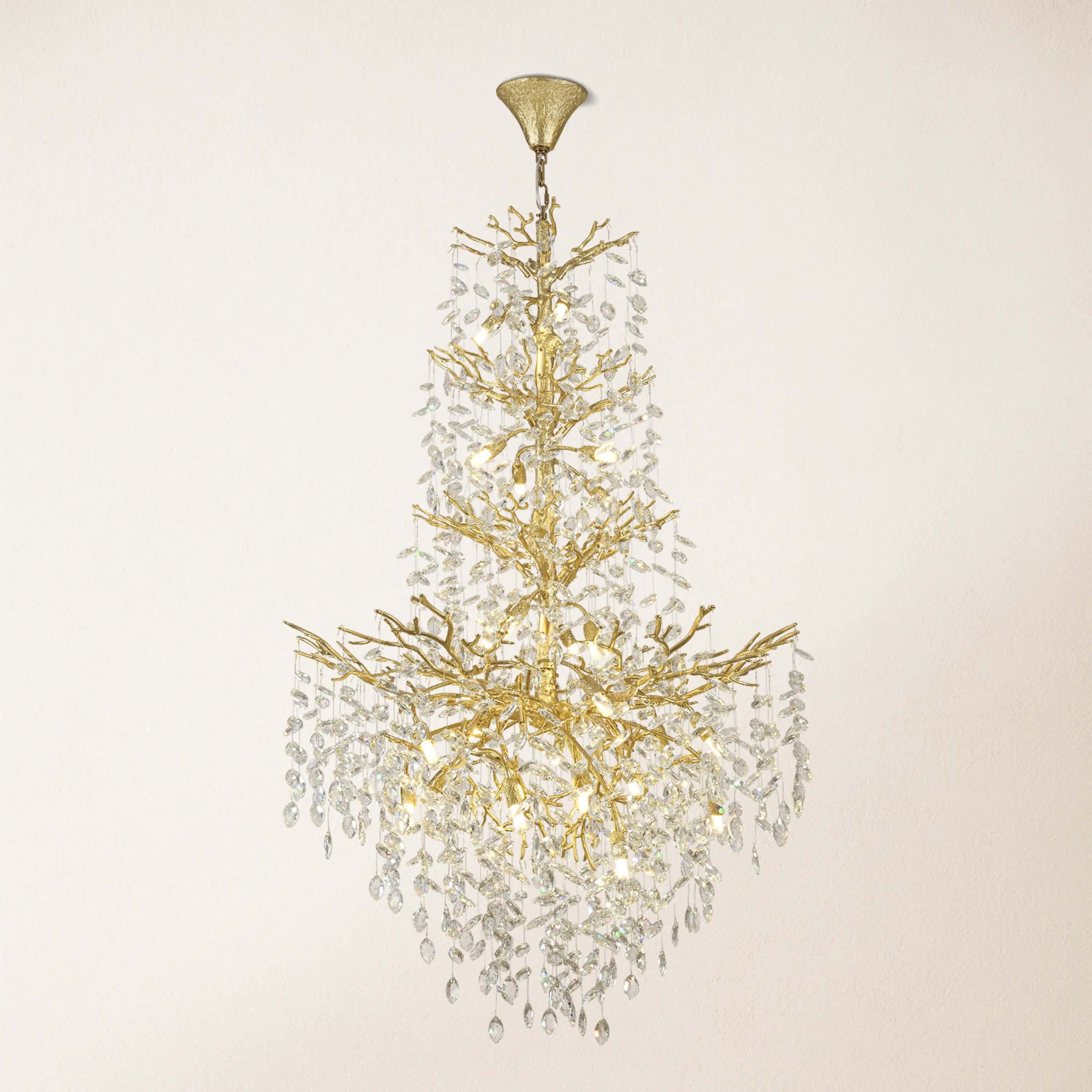 Frostleaf Crystal Cascade Grand Staircase Chandelier 61"H