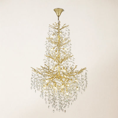 Frostleaf Crystal Cascade Grand Staircase Chandelier 61"H