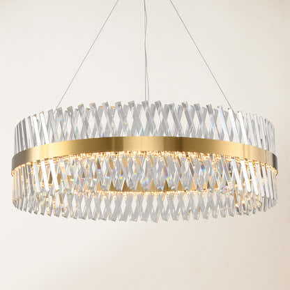 Vetro Prism Crystal Round Chandelier 40"D
