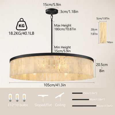 Solmare Alabaster Round Chandelier 41.3"D