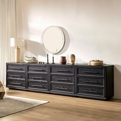 Alvar 121″ Oak 12-Drawer Chest(Set of 4)