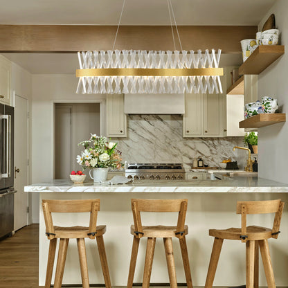 Vetro Prism Crystal Rectangular Chandelier 40"