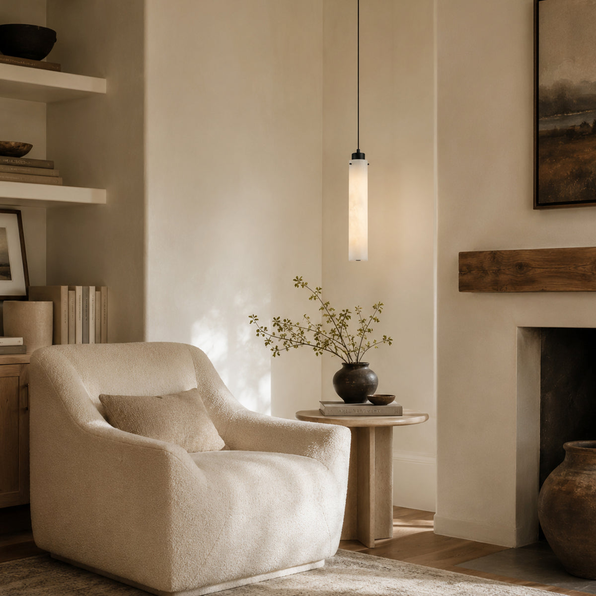 Simple Alabaster Pendant Lamp